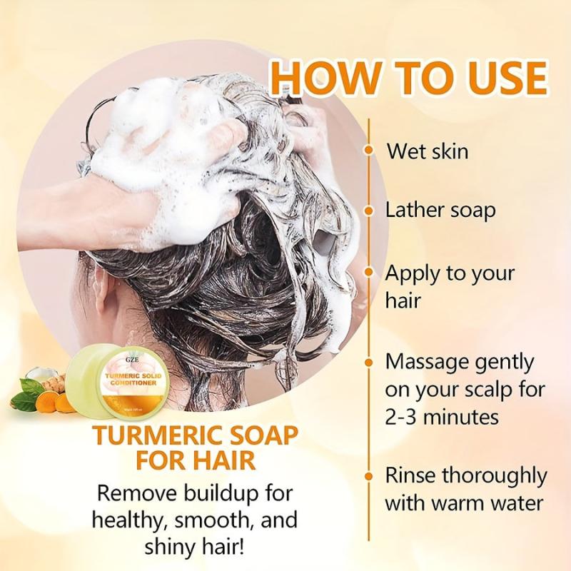 Ginger & Turmeric Shampoo Bar Soap - Moisturizing Solid Hair Conditioner