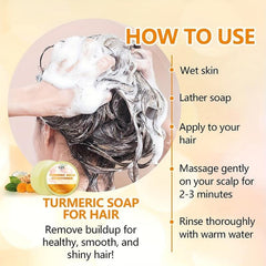 Ginger & Turmeric Shampoo Bar Soap - Moisturizing Solid Hair Conditioner
