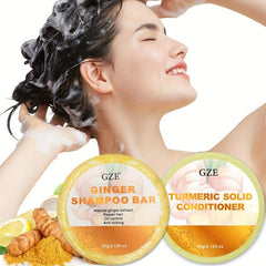 Ginger & Turmeric Shampoo Bar Soap - Moisturizing Solid Hair Conditioner