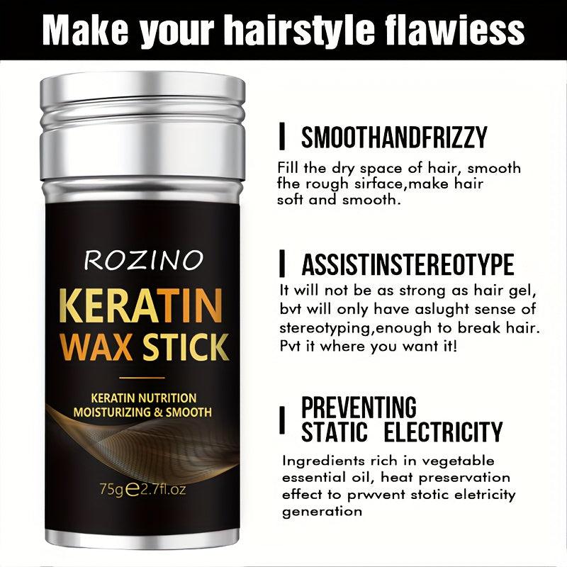 75g Keratin Hair Wax Stick Flyaway & Frizz Tamer For Smooth Hair