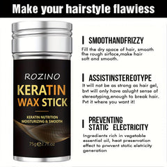 75g Keratin Hair Wax Stick Flyaway & Frizz Tamer For Smooth Hair