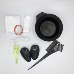 Perm Dyeing Tools Kit Hair Dye Bowl Comb Brushes Earmuff DIY Hairdressing