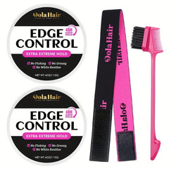 4pcs Edge Control Kit Strong Hold Non-greasy Edge Smoother & Headband