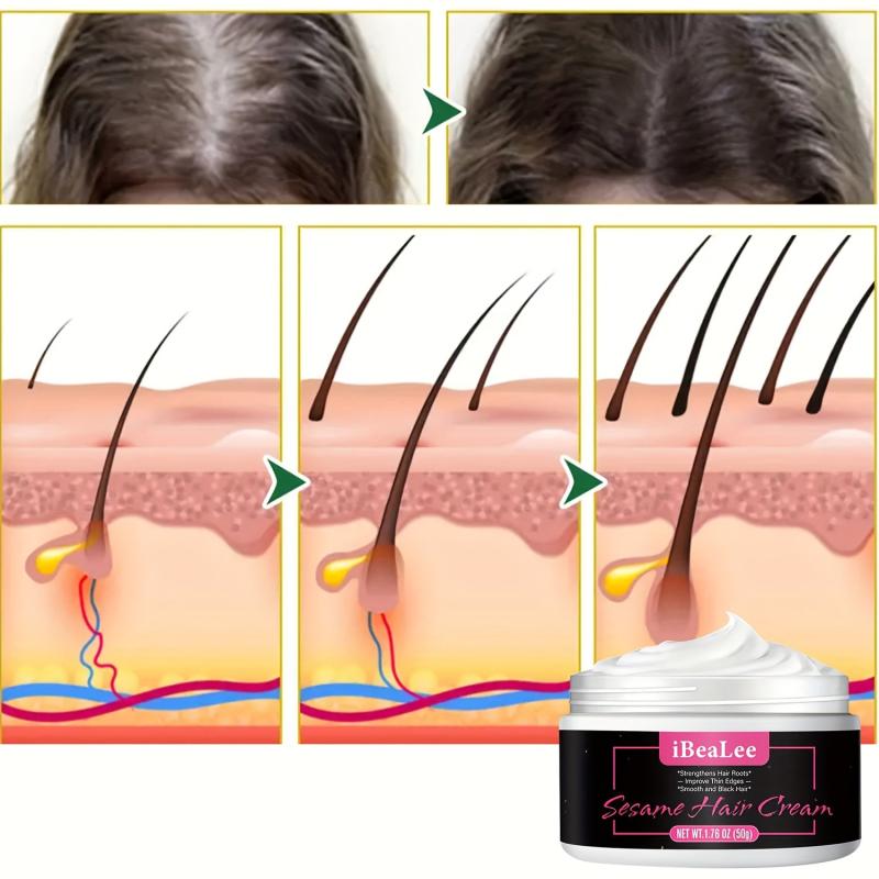 50g Sesame Hair Care Cream - Repairs Split Ends, Strengthens, Moisturizes