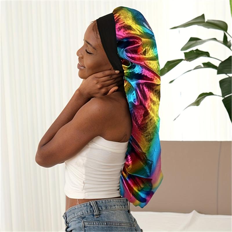 Wide Brimmed Headband Nightcap Satin Shower Cap for Women