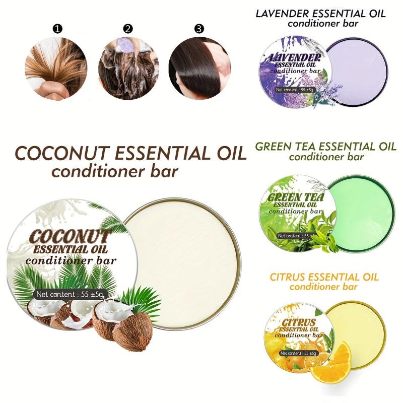 Solid Shampoo & Conditioner Bar with Essential Oils for Hair Care