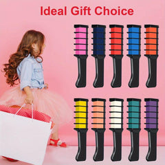 Hair Chalk Comb Makeup Kit - 10 Colors Temporary Washable Hair Dye