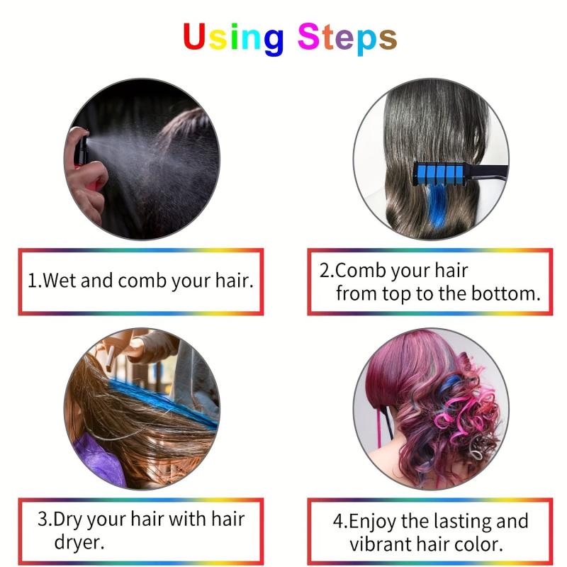 Hair Chalk Comb for Girls Washable Hair Dye Age 4-10 Birthday Cosplay