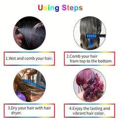 Hair Chalk Comb for Girls Washable Hair Dye Age 4-10 Birthday Cosplay