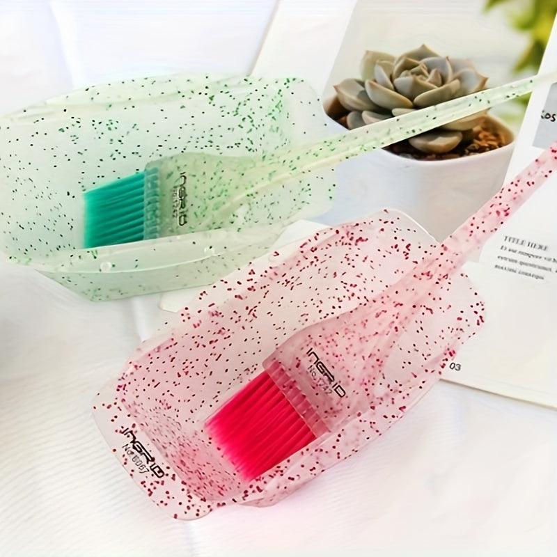 Hair Dye Brushes & Tinting Bowl Set Glitter Coloring Brush Hair Mixing Bowl