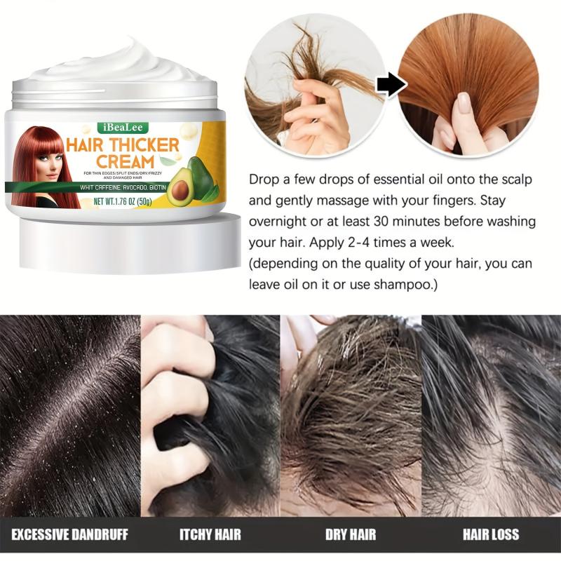 Hair Thickening Cream Avocado Biotin Moisturizing Scalp Massage Essence