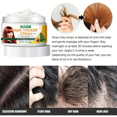 Hair Thickening Cream Avocado Biotin Moisturizing Scalp Massage Essence