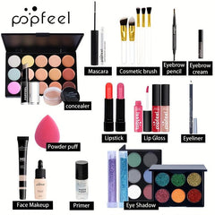 All In One Makeup Set Eyeshadow Concealer Lip Gloss Eyebrow Pencil