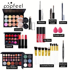 All In One Makeup Set Eyeshadow Concealer Lip Gloss Eyebrow Pencil