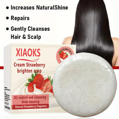 Natural Strawberry Shampoo Soap for Deep Clean Scalp