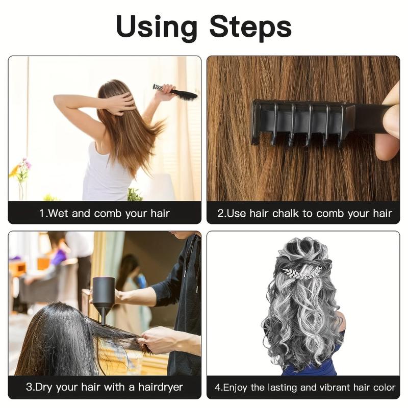 Washable Hair Chalk Comb Temporary Hair Dye for DIY Cosplay Halloween Christmas