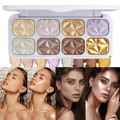8 Colors Highlighter Contouring Palette for Face