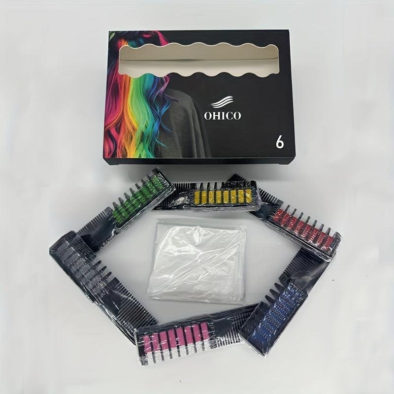Halloween Hair Chalk Comb Set - 6pcs/10pcs - Washable DIY Dye Party Cosplay
