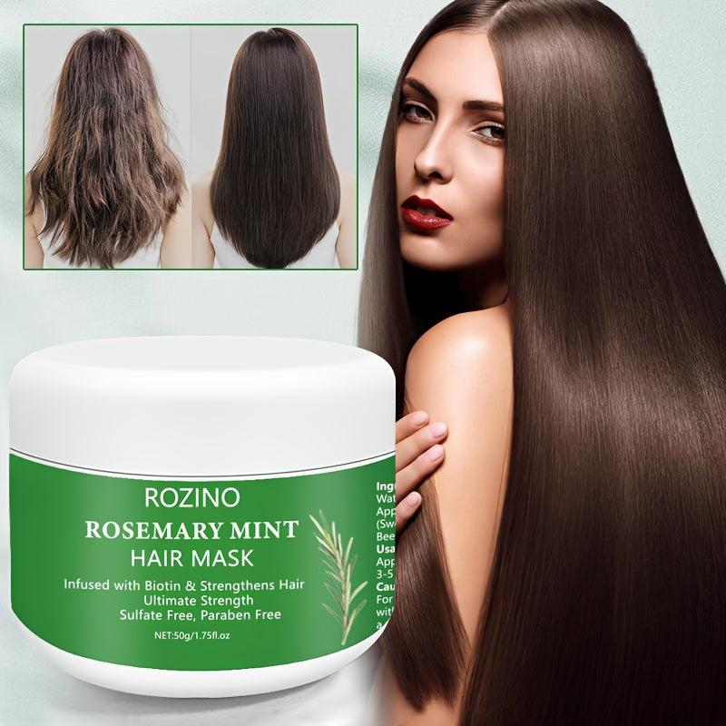 50g Rosemary Mint Hair Mask with Biotin - Strengthens, Repairs Split Ends