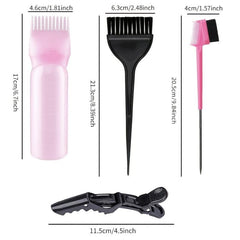 10pcs Hair Dyeing Tools Set Hair Dyeing Bottle Brush Clips for Salon Home
