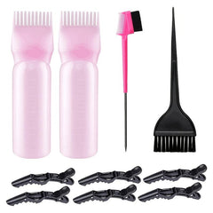 10pcs Hair Dyeing Tools Set Hair Dyeing Bottle Brush Clips for Salon Home
