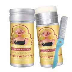 Non Greasy Hair Wax Stick with Comb, Portable Hair Pomade Stick