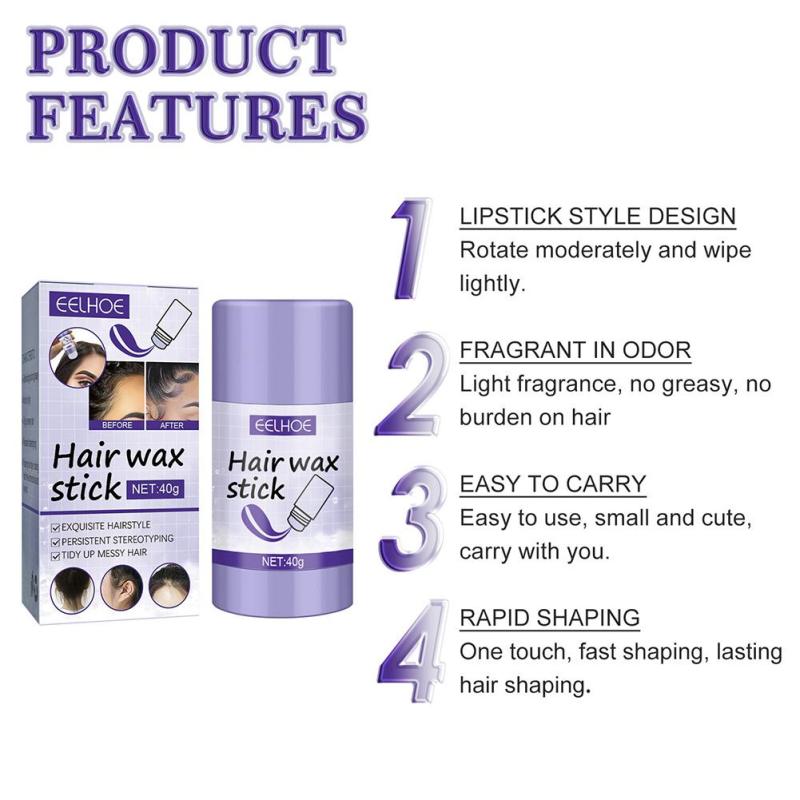 Long Lasting Hair Wax Stick Non Greasy Portable Hair Finish Cr