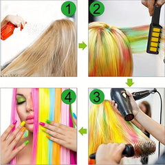 10 Colors Washable Hair Chalk Comb for Girls - Bright Temporary Hair Dye