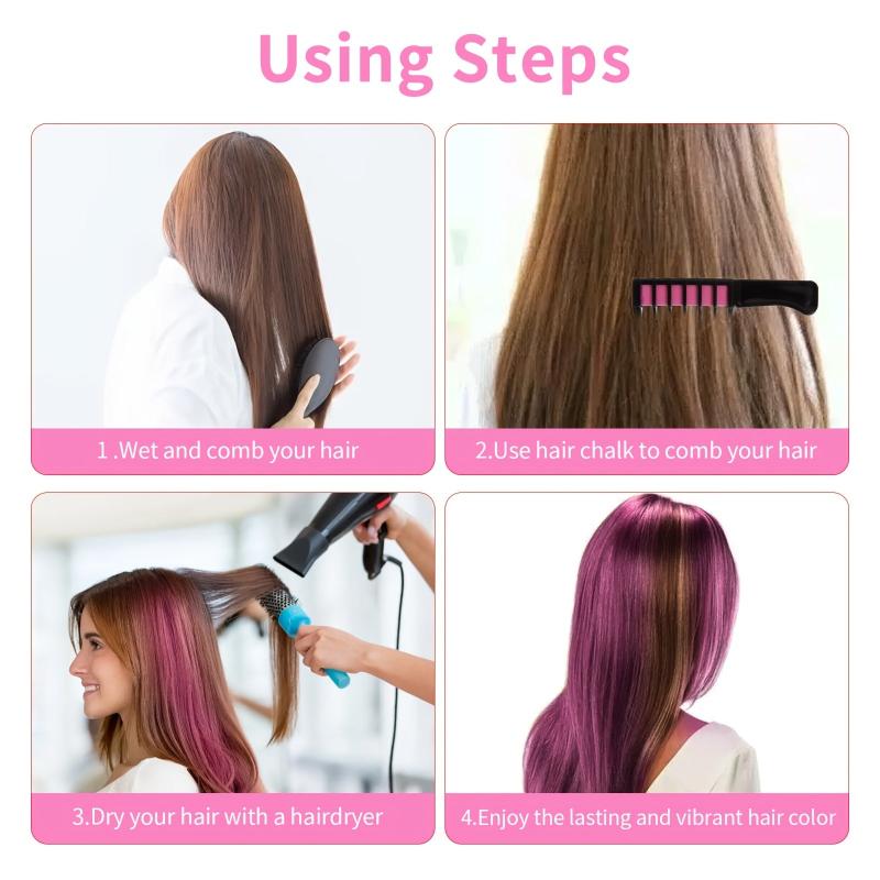 Washable Hair Chalk Comb 6 & 10 Colors Temporary Hair Dye Pens