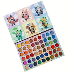 Pearly Bright Matte Eyeshadow Palette with Anime Panda Packing