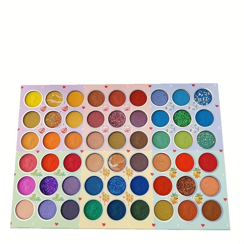 Pearly Bright Matte Eyeshadow Palette with Anime Panda Packing