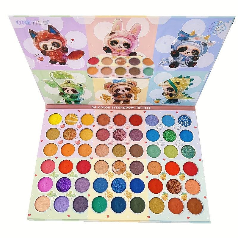 Pearly Bright Matte Eyeshadow Palette with Anime Panda Packing