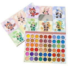 Pearly Bright Matte Eyeshadow Palette with Anime Panda Packing
