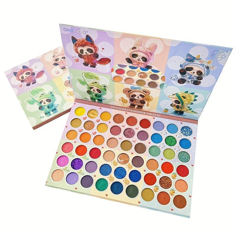 Pearly Bright Matte Eyeshadow Palette with Anime Panda Packing