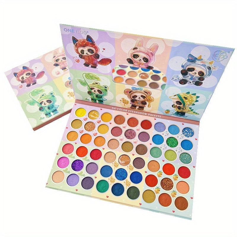 Pearly Bright Matte Eyeshadow Palette with Anime Panda Packing