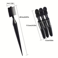 5pcs Salon Section Hairpins + 1pcs Dyeing Beard Hair Brush