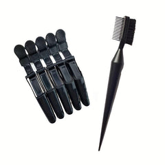 5pcs Salon Section Hairpins + 1pcs Dyeing Beard Hair Brush