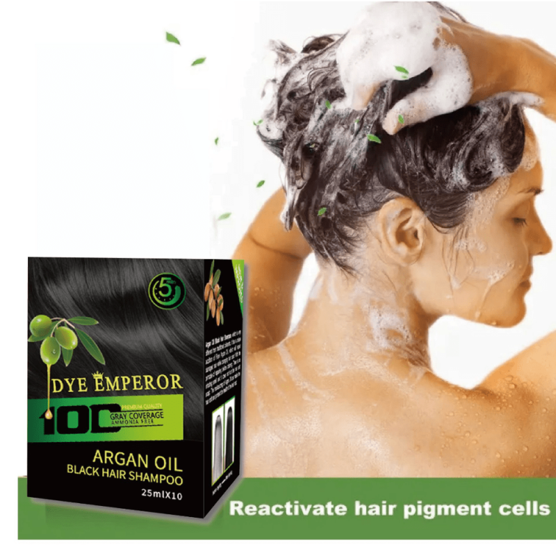 10 Pack Argan Hair Shampoo Natural Plant Blackening Hair Dye Cream