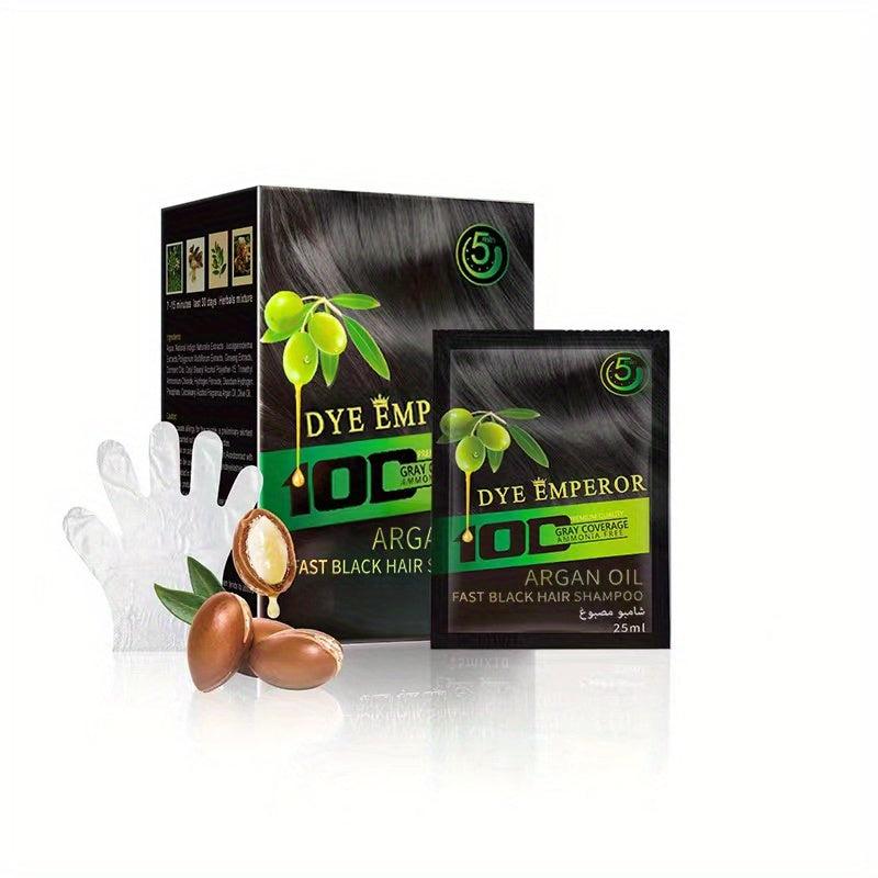 10 Pack Argan Hair Shampoo Natural Plant Blackening Hair Dye Cream