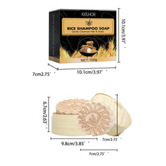 Natural Rice Shampoo Soap Repairs Split Ends Dry Hair Healthy Hair Penetrate