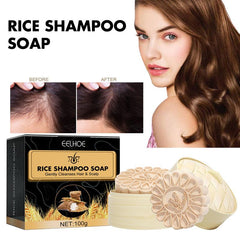 Natural Rice Shampoo Soap Repairs Split Ends Dry Hair Healthy Hair Penetrate