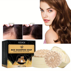 Natural Rice Shampoo Soap Repairs Split Ends Dry Hair Healthy Hair Penetrate