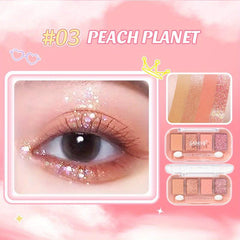 4 Colors Eyeshadow Palette Brown Berry Tone Matte Pearly Natural Finish