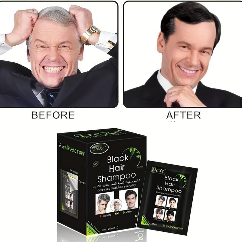 10pcs Natural Hair Dye Shampoo For Gray Hair Herbal Ingredients Semi Permanent
