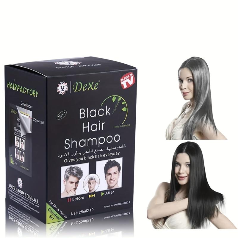 10pcs Natural Hair Dye Shampoo For Gray Hair Herbal Ingredients Semi Permanent