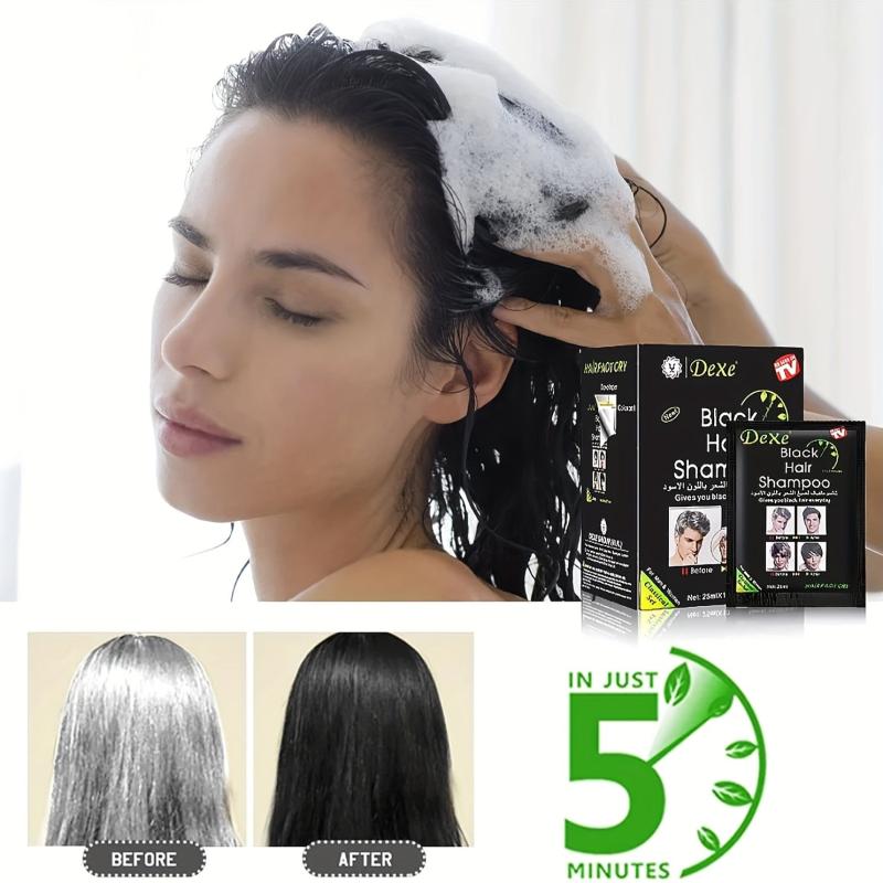 10pcs Natural Hair Dye Shampoo For Gray Hair Herbal Ingredients Semi Permanent