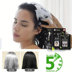 10pcs Natural Hair Dye Shampoo For Gray Hair Herbal Ingredients Semi Permanent
