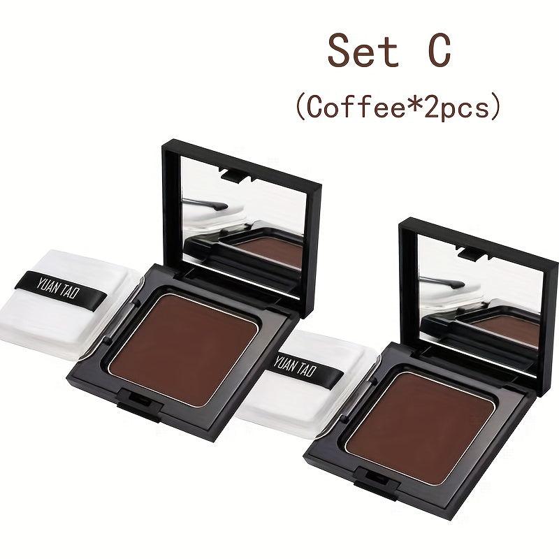 2pcs Temp Hair Shadow Fiber, Cover Gray Instantly, One Time Dye Powder Set