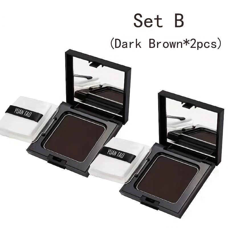 2pcs Temp Hair Shadow Fiber, Cover Gray Instantly, One Time Dye Powder Set