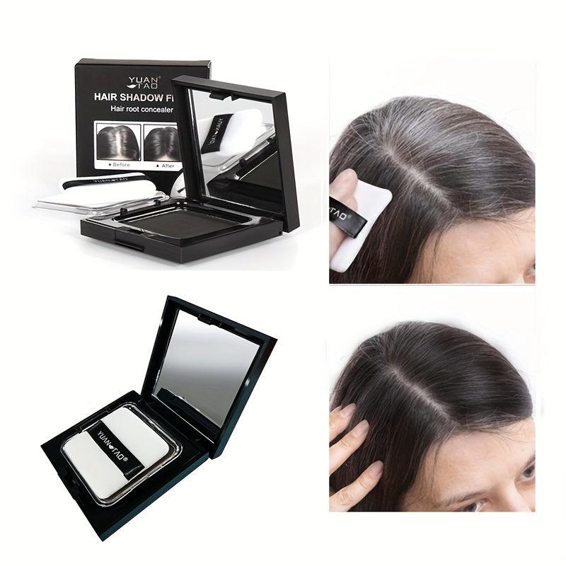 2pcs Temp Hair Shadow Fiber, Cover Gray Instantly, One Time Dye Powder Set